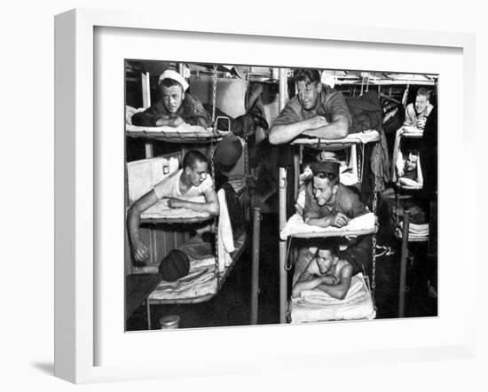 World War II, USN Sailors in Bunks, 1943-Science Source-Framed Giclee Print