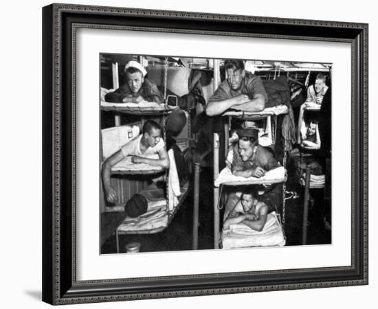 World War II, USN Sailors in Bunks, 1943-Science Source-Framed Giclee Print