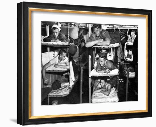 World War II, USN Sailors in Bunks, 1943-Science Source-Framed Giclee Print