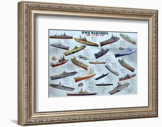 World War II War Ships-null-Framed Premium Giclee Print