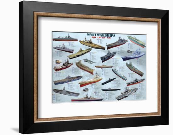 World War II War Ships-null-Framed Premium Giclee Print