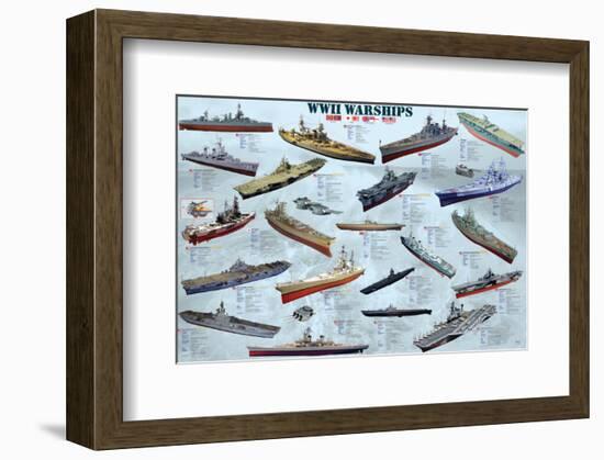 World War II War Ships-null-Framed Premium Giclee Print