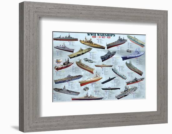 World War II War Ships-null-Framed Art Print