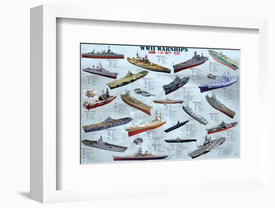 World War II War Ships--Framed Art Print