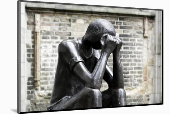 World War Monument, Sculpture, 'PrŸfung', Memorial St. Nikolai, Old Town, Hamburg, Germany-Axel Schmies-Mounted Photographic Print