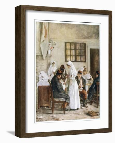 World War One: French Soldiers Receive First Aid at Poitiers Station France-Henri Gervex-Framed Art Print