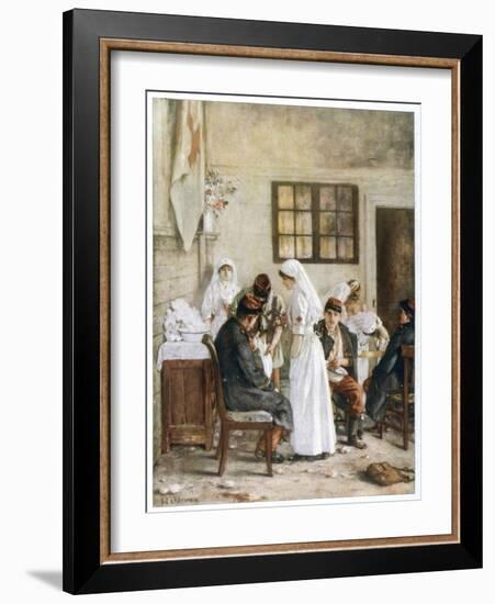 World War One: French Soldiers Receive First Aid at Poitiers Station France-Henri Gervex-Framed Art Print