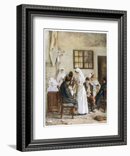World War One: French Soldiers Receive First Aid at Poitiers Station France-Henri Gervex-Framed Art Print