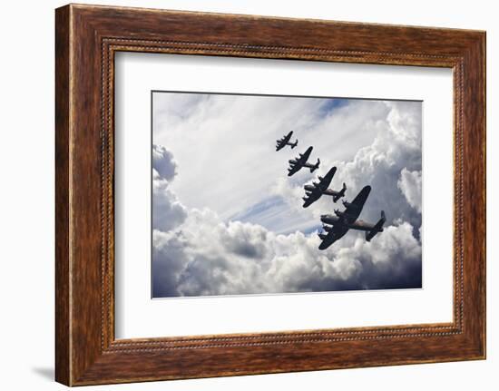 World War Two British Vintage Flight Formation-Veneratio-Framed Photographic Print