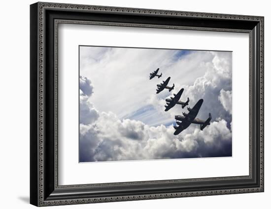 World War Two British Vintage Flight Formation-Veneratio-Framed Photographic Print