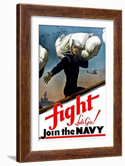 World War Two Poster of a United States Sailor Heading Off To War-Stocktrek Images-Framed Art Print