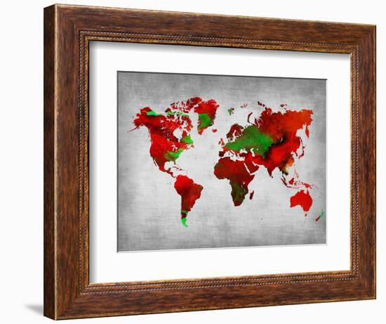 World Watercolor Map 11-NaxArt-Framed Art Print