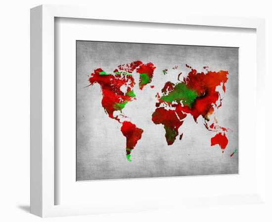 World Watercolor Map 11-NaxArt-Framed Art Print