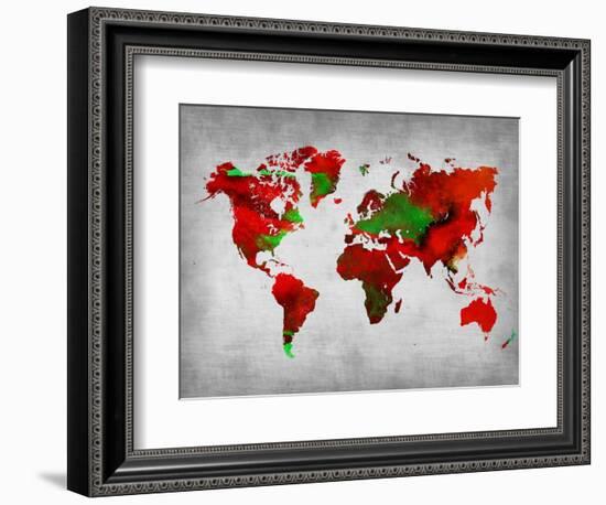 World Watercolor Map 11-NaxArt-Framed Art Print