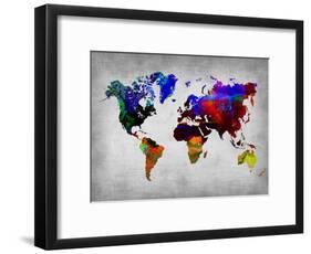 World Watercolor Map 12-NaxArt-Framed Art Print