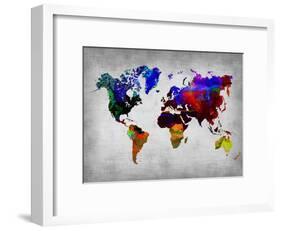 World Watercolor Map 12-NaxArt-Framed Art Print