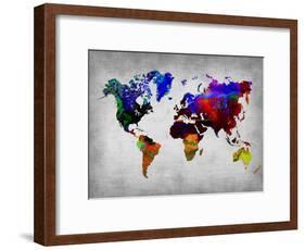 World Watercolor Map 12-NaxArt-Framed Art Print