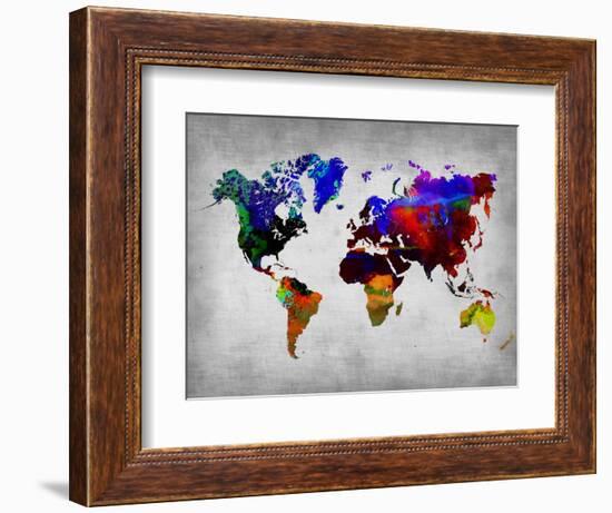 World Watercolor Map 12-NaxArt-Framed Art Print