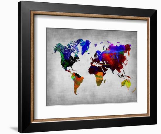 World Watercolor Map 12-NaxArt-Framed Art Print