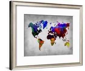 World Watercolor Map 12-NaxArt-Framed Art Print