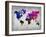 World Watercolor Map 13-NaxArt-Framed Art Print