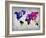 World Watercolor Map 13-NaxArt-Framed Art Print