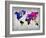 World Watercolor Map 13-NaxArt-Framed Art Print