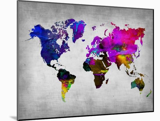 World Watercolor Map 13-NaxArt-Mounted Art Print