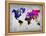 World Watercolor Map 13-NaxArt-Framed Stretched Canvas