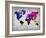 World Watercolor Map 13-NaxArt-Framed Art Print