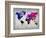 World Watercolor Map 13-NaxArt-Framed Art Print