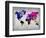 World Watercolor Map 13-NaxArt-Framed Art Print