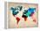 World Watercolor Map 1-NaxArt-Framed Stretched Canvas