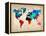 World Watercolor Map 1-NaxArt-Framed Stretched Canvas