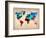 World Watercolor Map 1-NaxArt-Framed Art Print