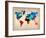 World Watercolor Map 1-NaxArt-Framed Art Print