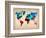 World Watercolor Map 1-NaxArt-Framed Art Print