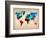 World Watercolor Map 1-NaxArt-Framed Art Print