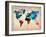 World Watercolor Map 1-NaxArt-Framed Art Print