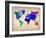 World Watercolor Map 2-NaxArt-Framed Art Print