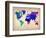 World Watercolor Map 2-NaxArt-Framed Art Print