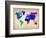 World Watercolor Map 2-NaxArt-Framed Art Print