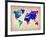 World Watercolor Map 2-NaxArt-Framed Art Print