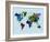 World Watercolor Map 3-NaxArt-Framed Art Print