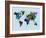 World Watercolor Map 3-NaxArt-Framed Art Print