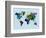 World Watercolor Map 3-NaxArt-Framed Art Print