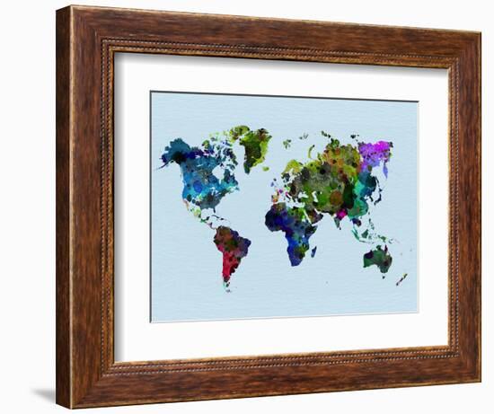 World Watercolor Map 3-NaxArt-Framed Art Print