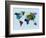 World Watercolor Map 3-NaxArt-Framed Art Print