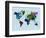 World Watercolor Map 3-NaxArt-Framed Art Print