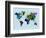 World Watercolor Map 3-NaxArt-Framed Art Print